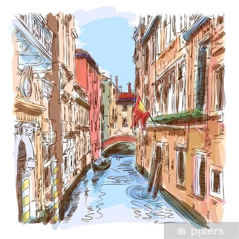 Wall Mural Venice Water Canal And Gondola Away Pixers Uk