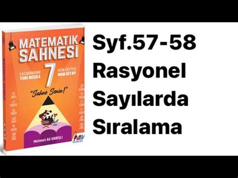 Sinif Matemat K Sahnes S Rasyonel Sayilari Siralama Youtube