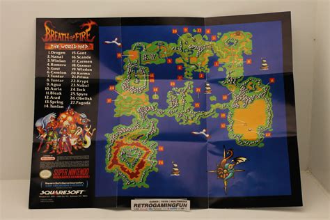 Snes Breath Of Fire World Map Ntsc Retro Gaming Fun