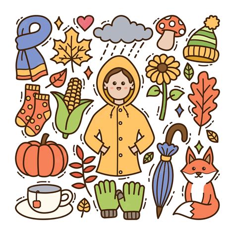 Premium Vector Autumn Doodle Illustration