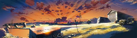 Sunlight Sunset Cityscape Anime Sky Evening Panorama Dusk The