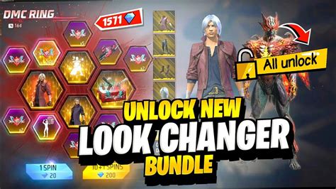 Unlock DMC Ring Event Free Fire New Look Changer Bundle Unlock Free