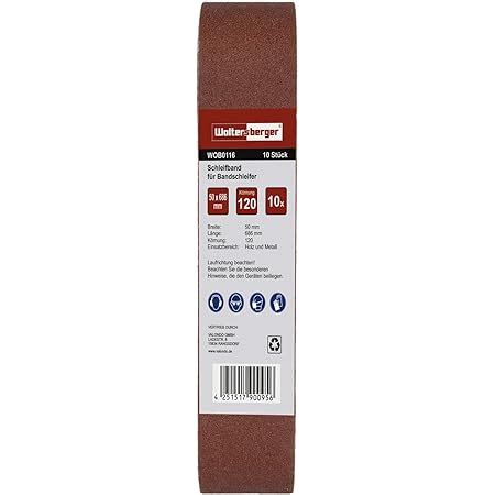 Lot de 10 bandes abrasives 50 x 686 mm en grain 320 pour ponceuse à