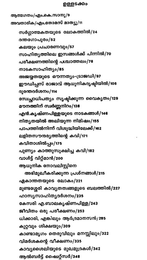 Theranjedutha Prabhandangal Collections Of Essays Malayalam Exotic