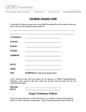 Fillable Online TESTIMONY REQUEST FORM Bqdrodraftingbbcomb Fax Email