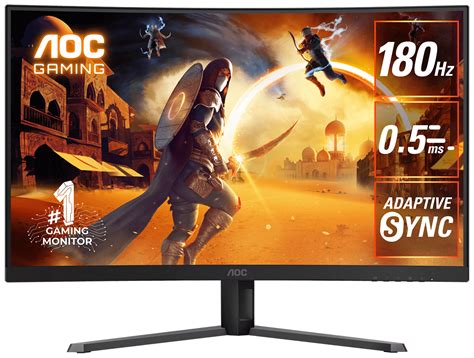 AOC CQ32G4E 31.5" 180Hz QHD 0.5ms HDR10 Adaptive Sync VA Curved Gaming ...