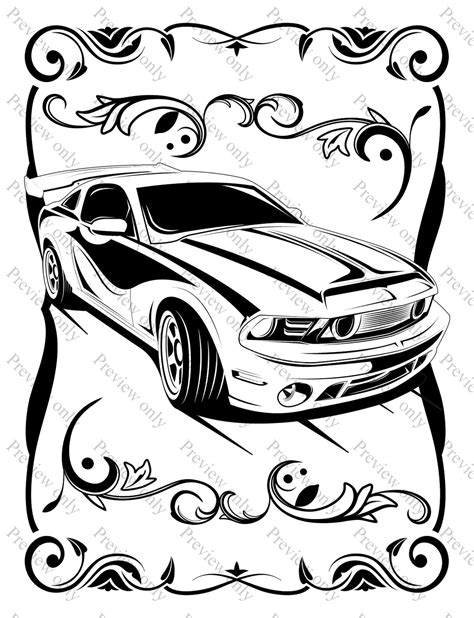 Muscle Cars Coloring Page Sheets 3 Pack Print And Color Etsy Canada