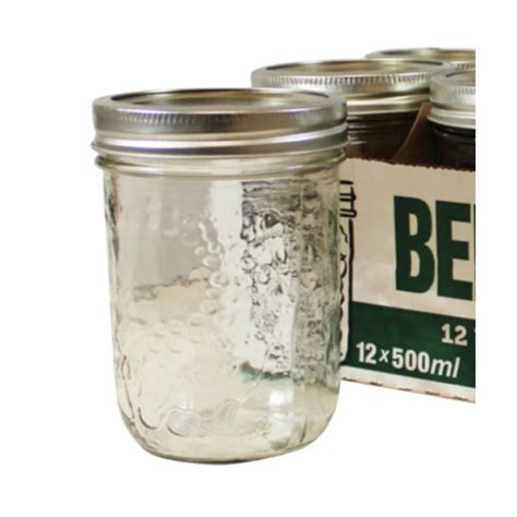 Bernardin Wide Mouth Glass Mason Jar 500ml 12pk Wells Can Company