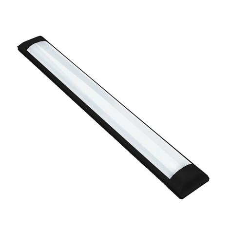 Kit 5 Luminaria Tubular Led Slim 36w 100cm Preto 6500k Branco Frio