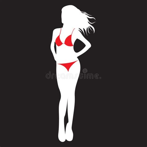 Woman In Bikini Vector Illustration Decorative Background Design Stock Illustration