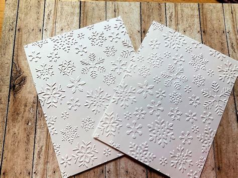 Snowflake Embossed Paper Embossed A2 Sheets Textured Card Fronts