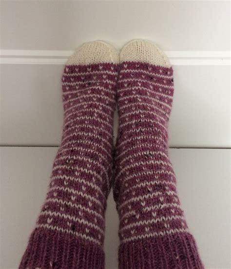 Hand Knit Fair Isle Socks Made Of An Alpaca Blend Yarn In Etsy