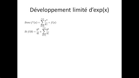 Logarithmes Et Exponentielle Bonus D Veloppement Limit D Exp X