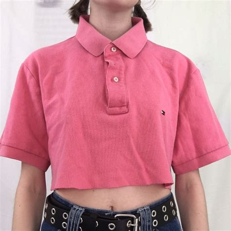 🐙fuchsia Tommy Hilfiger Cropped Polo Shirt🐙 ‼️ 10 Depop Cropped