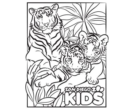 Coloring Page: Tiger Family | San Diego Zoo Kids