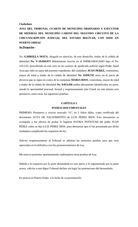 Introducir 74 Imagen Modelo De Escrito De Pruebas En Materia Laboral