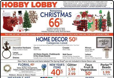 Hobby Lobby Flyers Weekly Ads January