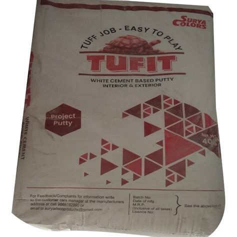 40 Kg TUFIT White Cement Based Putty At Rs 1000 Bag Cement Based