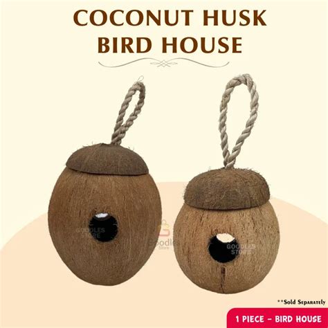 Coconut Husk Bird House Lovebird Coconut Fiber Bird Nest Cage Feeder