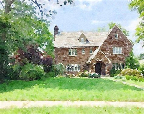 Custom X Watercolor Home House Portrait Painting Free Etsy House