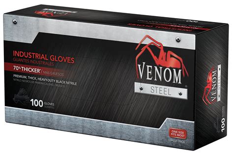 Venom Steel Premium Industrial Nitrile Gloves Black Pack Of 100 Ebay