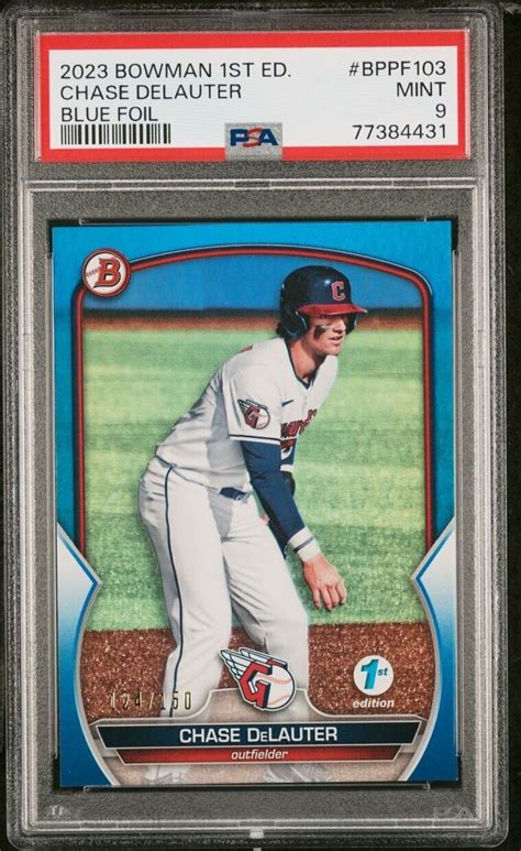 2023 Bowman Baseball 1st Edition Chase DeLauter BPPF 103 Blue Foil