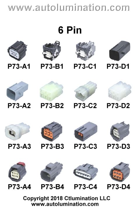 Connector Kit Automotive 6 Pin Position Cavity