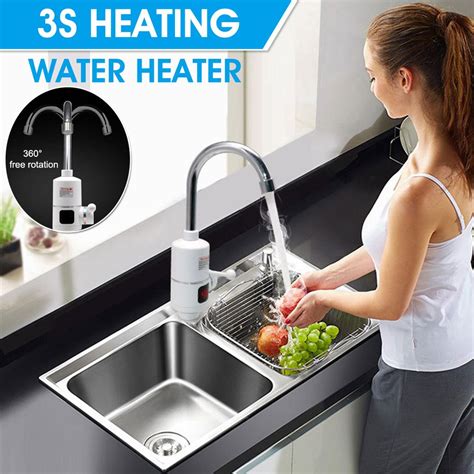 Buy 3000W Electric Hot Faucet Water Heater Temperature Display Kitchen