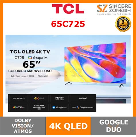 FOR KLANG VALLEY ONLY TCL 65C725 65 QLED 4K Android Smart Ai Google