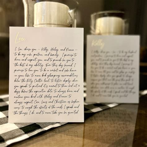 Vow Cards Vow Renewal Cards Vow Cards His Vows Her Vows Set Of 2