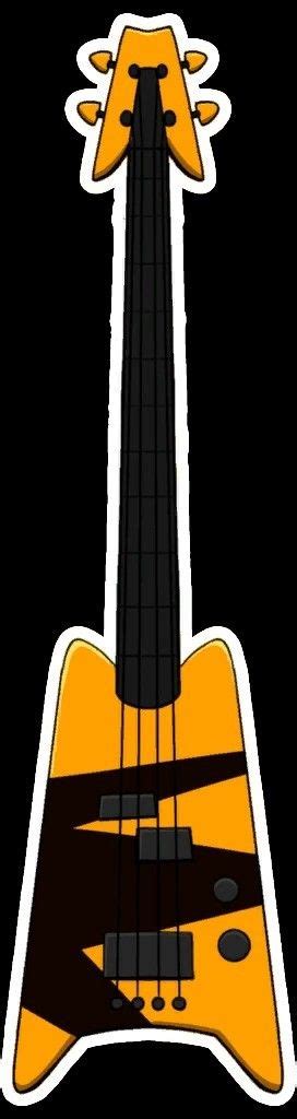 An Orange And Black Guitar Sticker On A Black Background