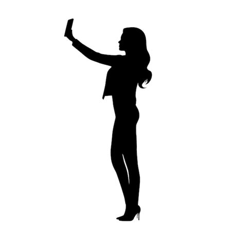 Premium Vector Woman Taking Selfie Through Mobile Phone Woman Selfie