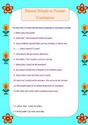 Present Simple Or Present Continuous ESL Worksheet By Tania 55