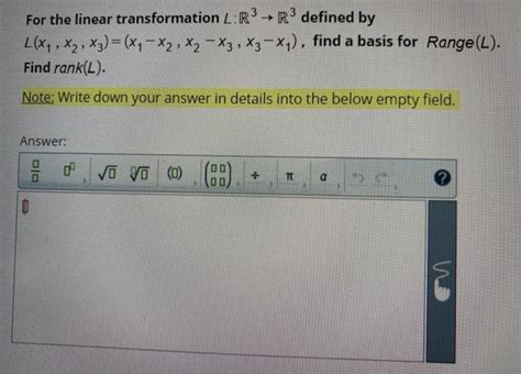 Solved For The Linear Transformation L R3 → R3 Defined By