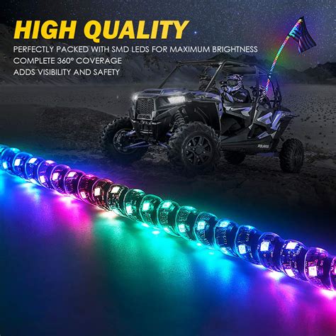 Buy Xprite Ft Spiral Rgb Led Whip Lights W Wireless Remote Control