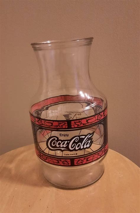 Vintage Enjoy Coca Cola Godfather Pizza Glass Jug Vintage Etsy