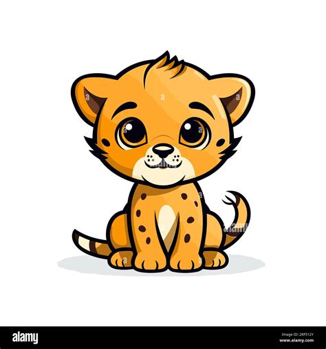 Cheetah hand-drawn comic illustration. Cheetah. Cute vector doodle style cartoon illustration ...