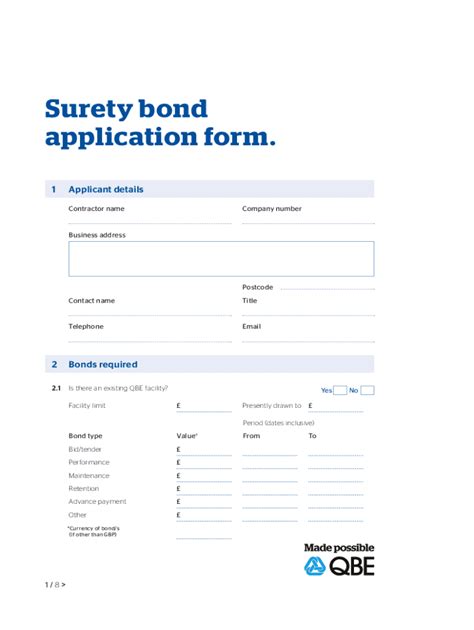 Fillable Online Surety Bond Application Form Fax Email Print PdfFiller