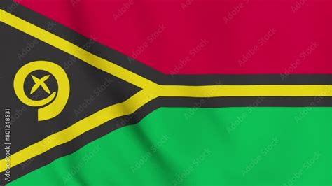 3d Vanuatu Flag Waving Cloth Texture Loop Animation National 3d Close