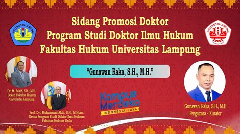 Sidang Promosi Doktor Fh Unila A N Gunawan Raka Youtube