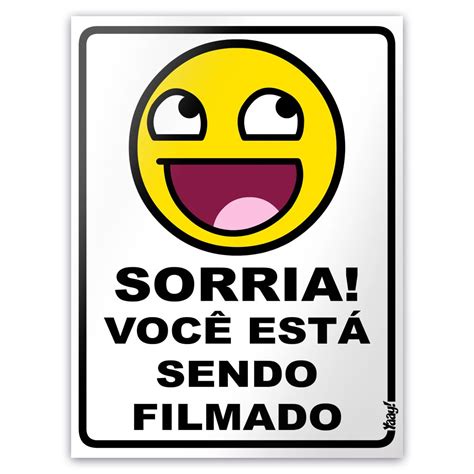 Placa Para Banheiro Meme Awesome Face Sorria Voc Est Sendo Filmado