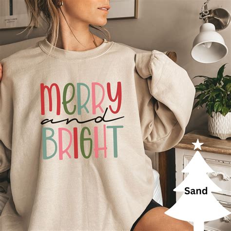 Merry And Bright Sweatshirt Christmas Sweatshirt Christmas