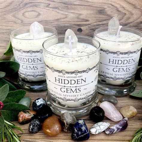 Hidden Gems Crystal Mystery Candle Spell Candle Etsy Candles Stone