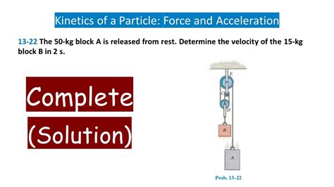 13 22 The 50 Kg Block A Is Released From Rest Determine The Velocity