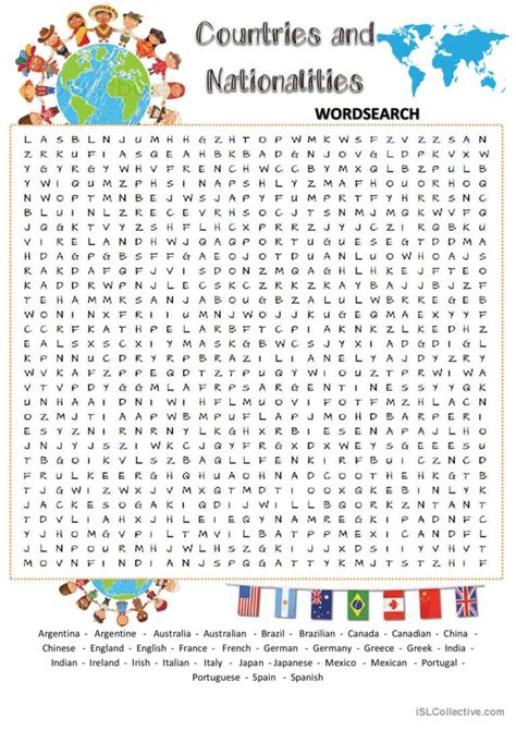 Word Search Game Countries Word Search Puzzle Worksheet For 46 OFF