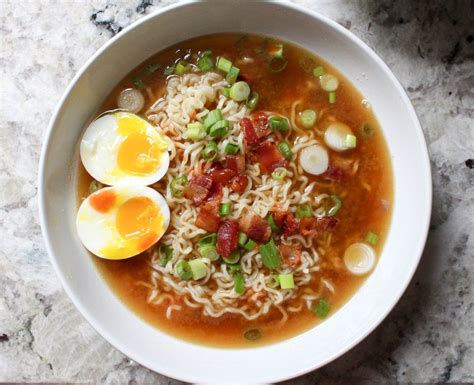 Homemade Ramen With Bacon And Soft Boiled Eggs Yes To Yolks Recipe Homemade Ramen Healthy