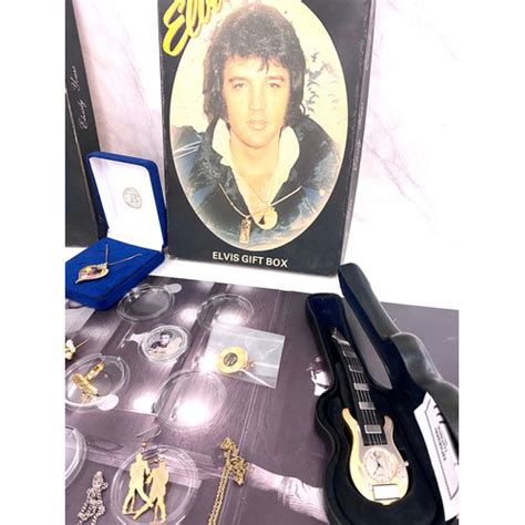 Selection Of Elvis Presley Memorabilia To Include Jewellery Coins Watch Etc