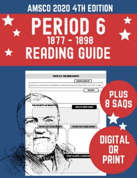 Apush Period Reading Guide Amsco Th Edition Saqs Tpt