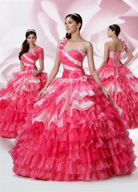 Pink Ball Gown Sweetheart And Floral One Shoulder Lace Up Full Length