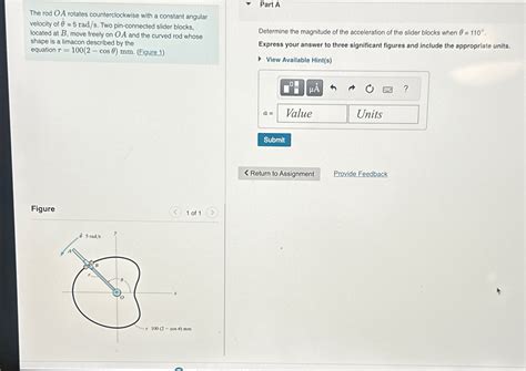 Solved The Rod OA Rotates Counterclockwise With A Constant Chegg